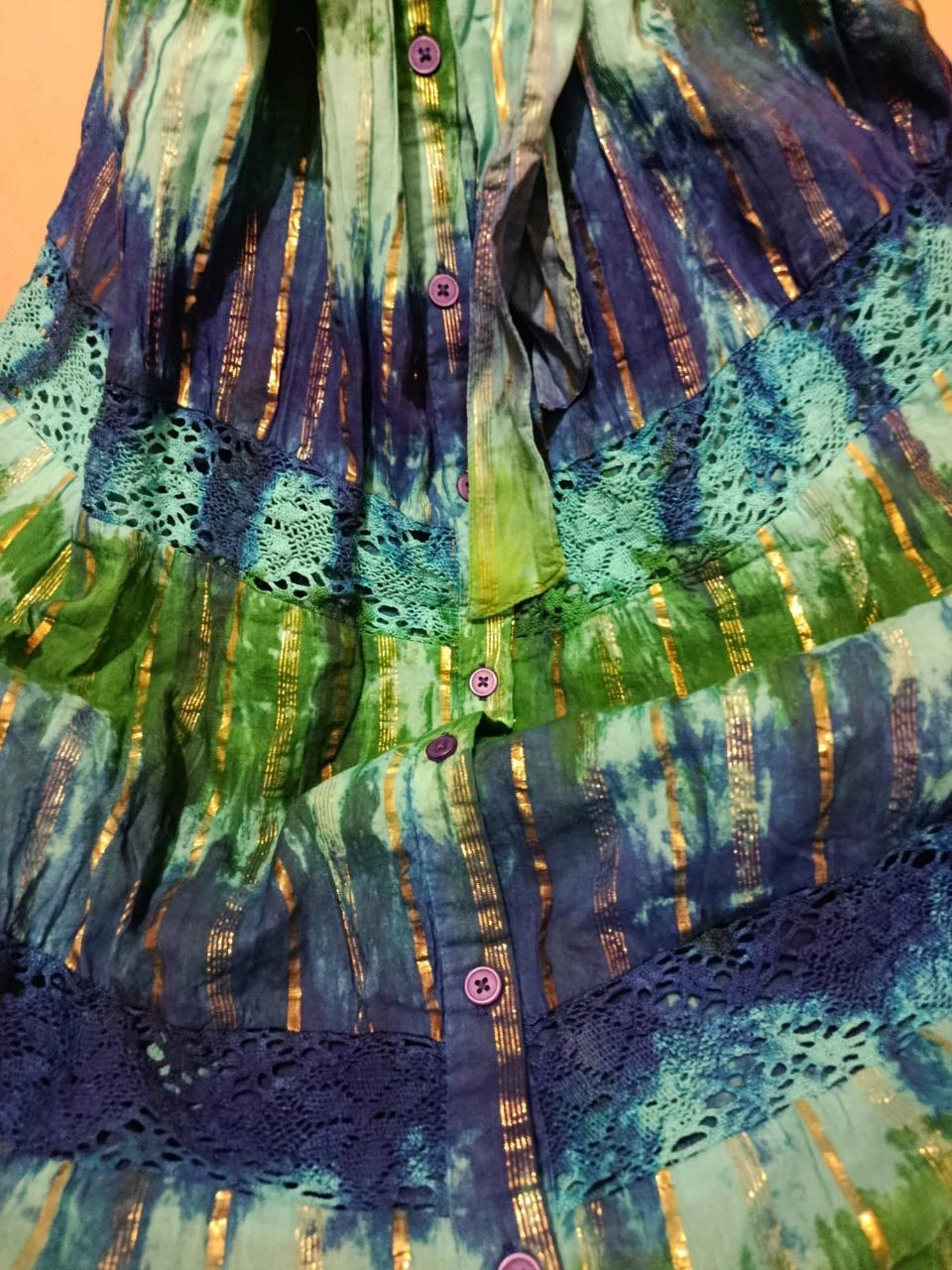 vestido longo NJ Couture - Inspiração sari indiano Bollywood - P/M – photo 9